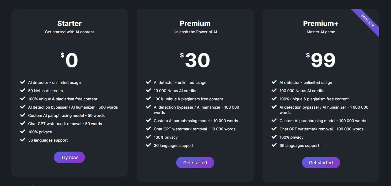 Netus AI pricing