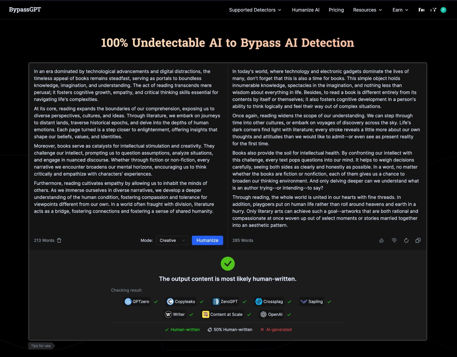 BypassGPT test
