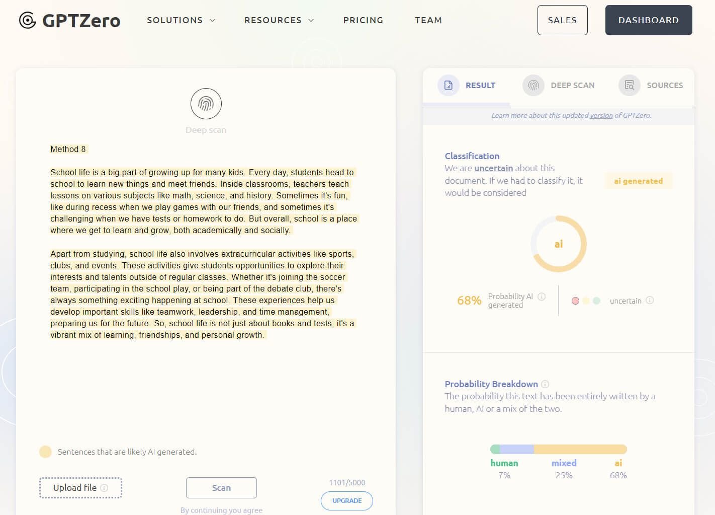 method8 gptzero